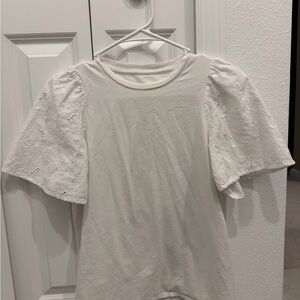 a new day White Eyelet Short Sleeve Top